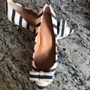 JCrew Factory stripe heels